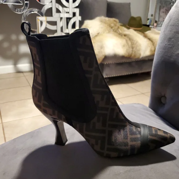 Fendi | Shoes | Fendi Zucca Ff Logo Printed Chelsea Boots | Poshmark
